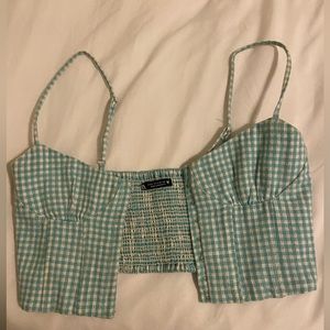Zara cropped gingham corset top